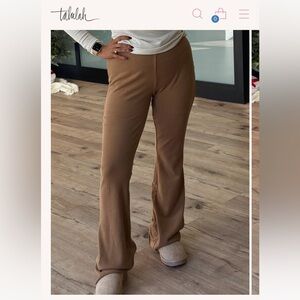 Talulah Brown Soulful Lounge Flare Pants Size L NWOT
